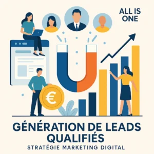 Illustration de génération de leads qualifiés pour entreprises – stratégie marketing digital All Is One